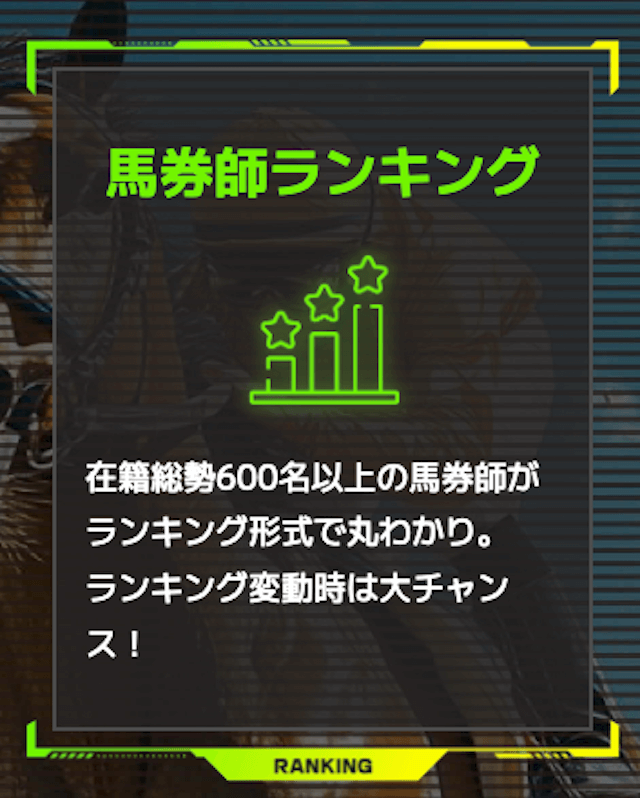 競馬予想サイト「ONE(ワン)」の特徴「馬券師ランキング」