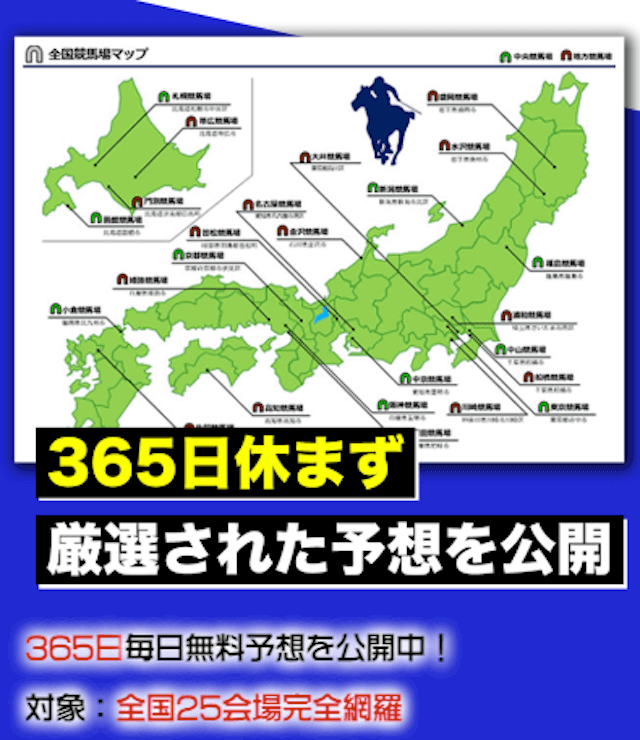 プロの馬券師たちが全国にある25の競馬場の情報を精査し提供！